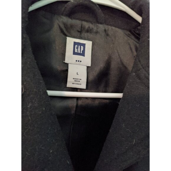Gap Black Wool-Blend Women’s Military Style Jacket L Button-Up Pocketed Design w - Picture 5 of 8